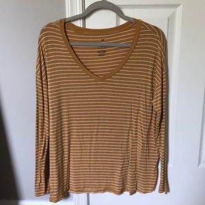 Mustard striped long sleeve top